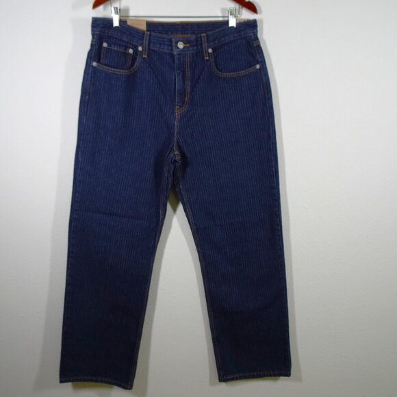 Levi's Relaxed Low Pro Jeans Women's Size 32x30 Blue Pinstripe Denim Cotton - Picture 1 of 11